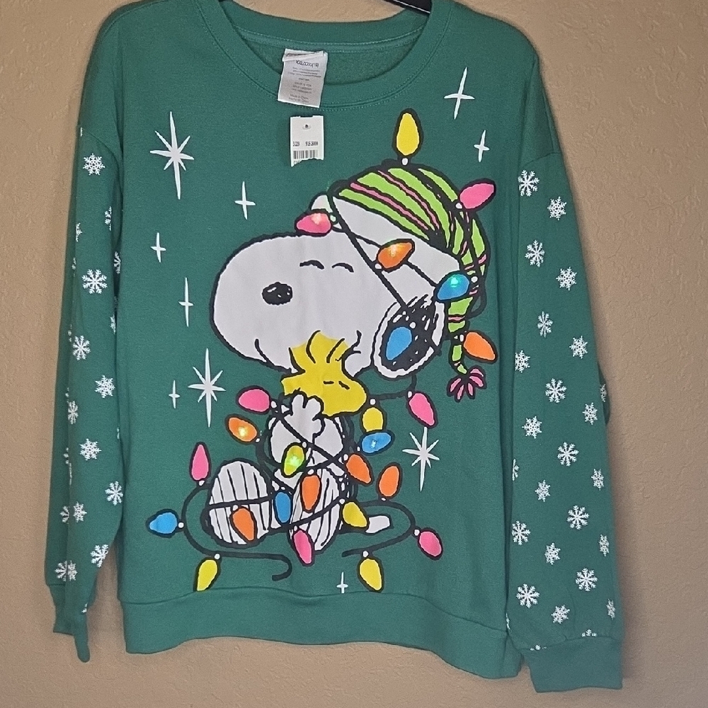 Snoopy Christmas Sweater With Lights.